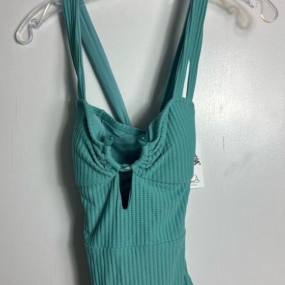 NWT Becca Women's Line In The Sand One-Piece Swimsuit Teal Size Medium - Picture 3 of 10